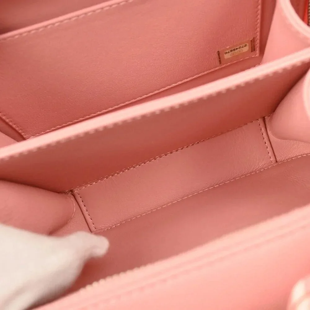 Chanel Pink Calfskin Filigree 2way Vanity Handbag 184728 - Picture 7 of 9